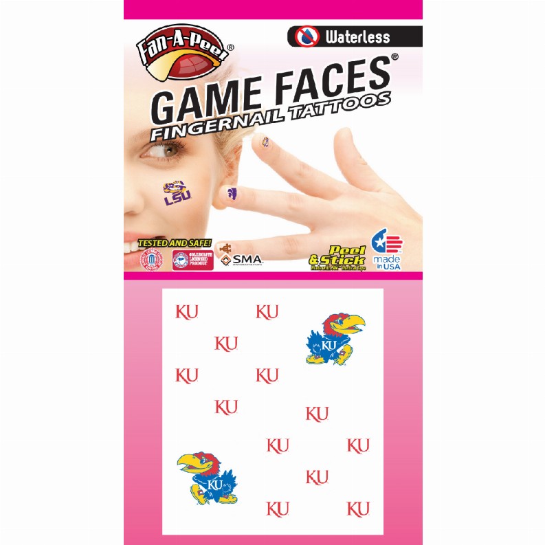 Waterless Peel & Stick Fingernail Fan-A-Peel / Gamesfaces - KansasCombo Pack
