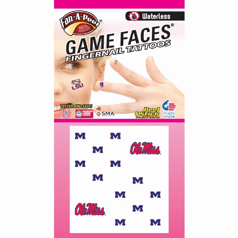 Waterless Peel & Stick Fingernail Fan-A-Peel / Gamesfaces - MississippiCombo Pack