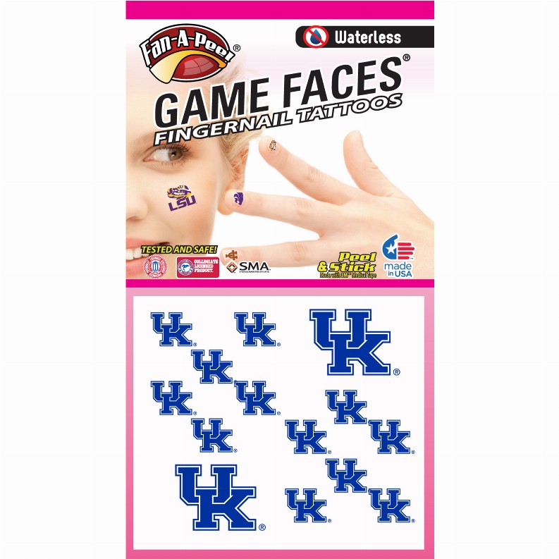 Waterless Peel & Stick Fingernail Fan-A-Peel / Gamesfaces - KentuckyCombo Pack