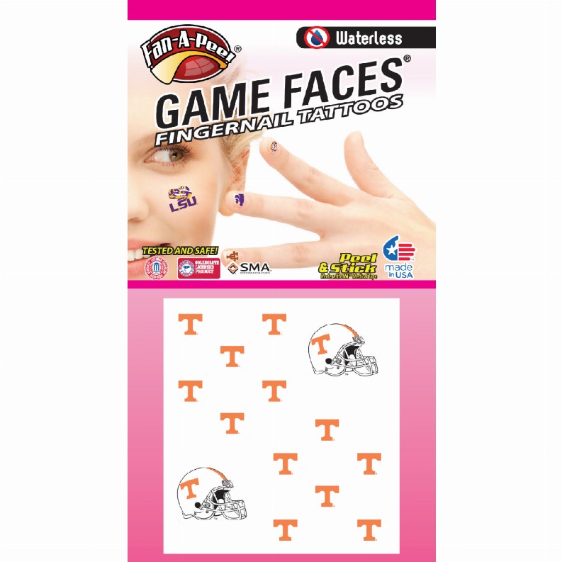 Waterless Peel & Stick Fingernail Fan-A-Peel / Gamesfaces - TennesseeCombo Pack