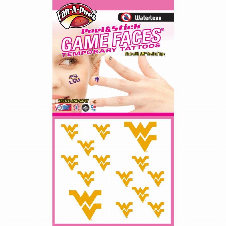 Waterless Peel & Stick Fingernail Fan-A-Peel / Gamesfaces - West VirginiaCombo Pack