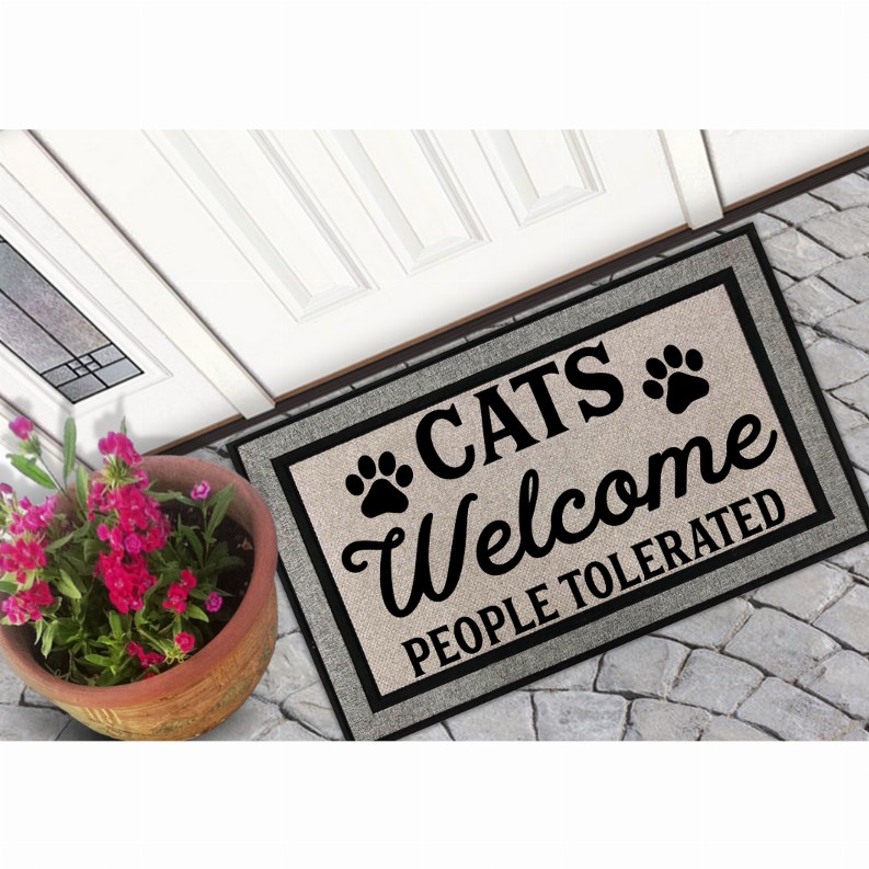 Cats Welcome People Tolerated Door Mat