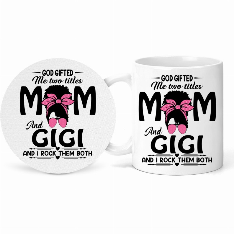 Mom and Gigi Mug and Coaster Set