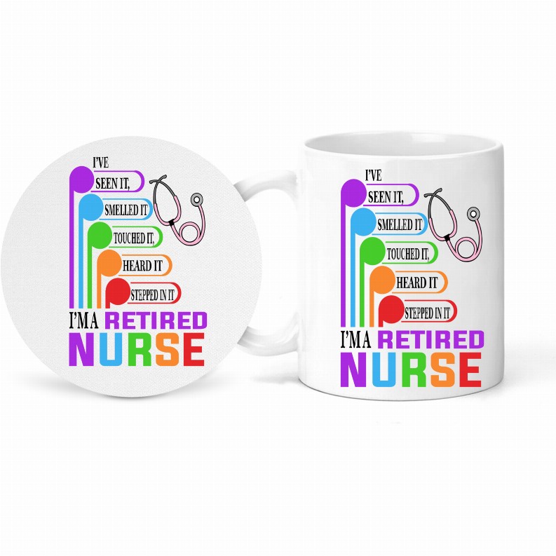 Retired Nurse Mug and Coaster Set