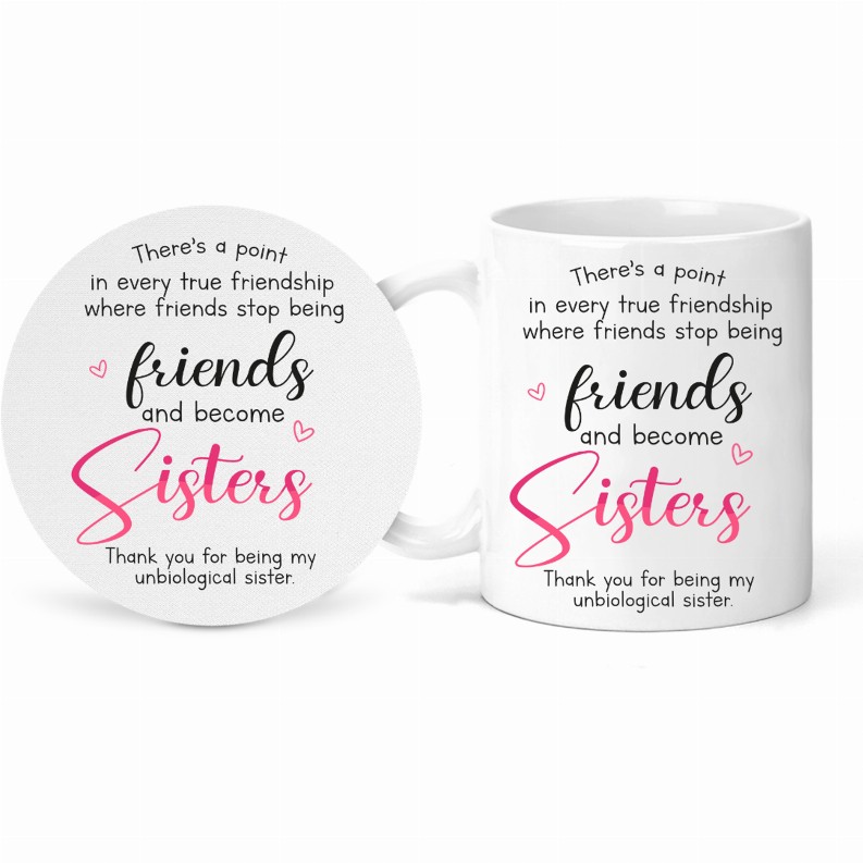 Unbiological Sisters Mug and Coaster Set