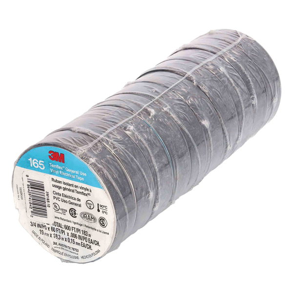 3M? Vinyl Electrical Tape  .75 Inch x 60 Feet ( 10 Pack )