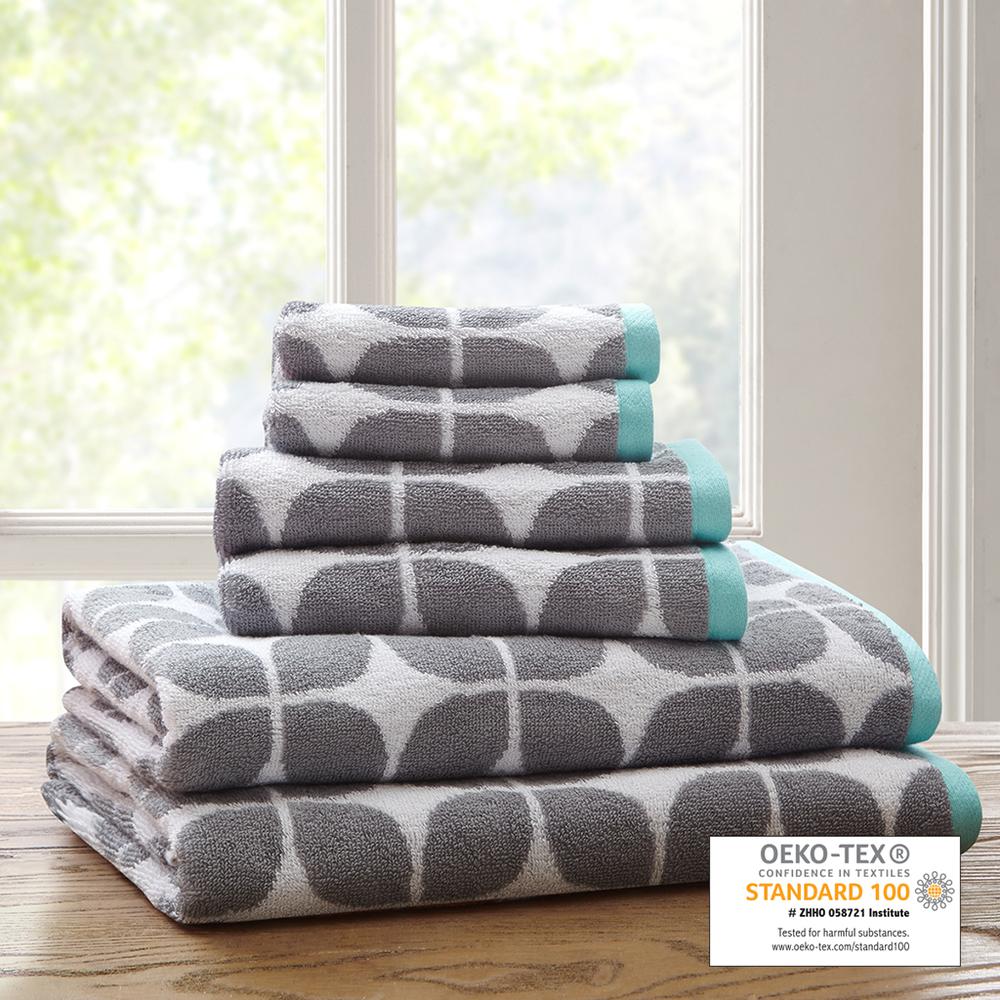 100% Cotton Jacquard 6pcs Towel Set,ID91-523