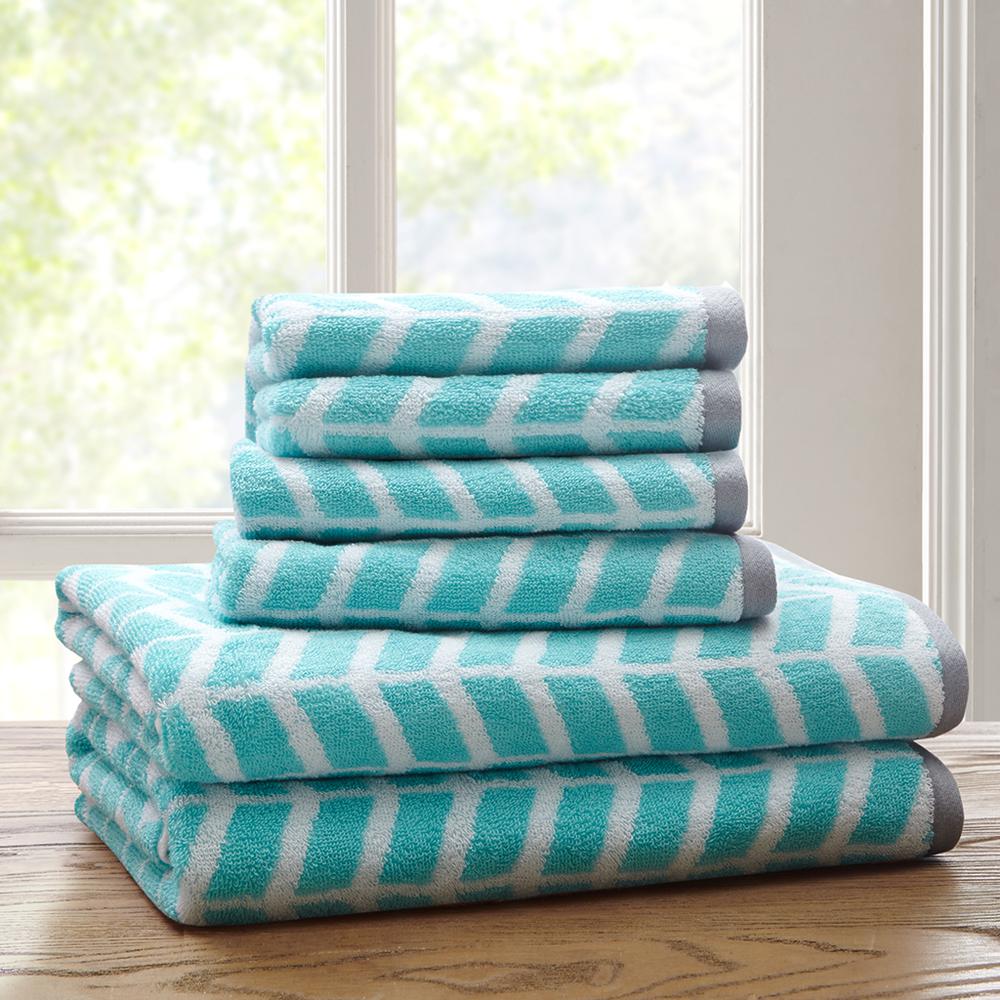 100% Cotton Jacquard 6pcs Towel Set,ID91-524