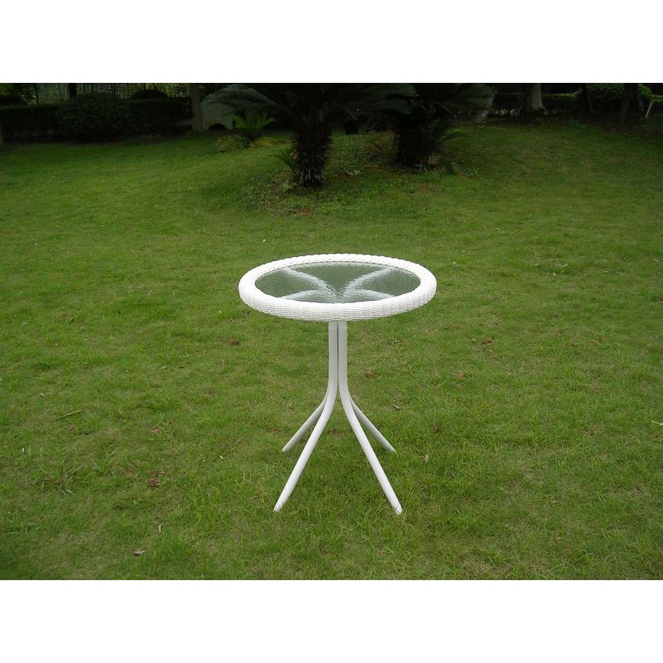 Outdoor Resin Wicker and Glass-top Bistro Table