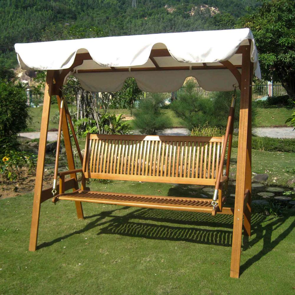 Royal Tahiti 3 Seater Swing with A-Frame and Canopy