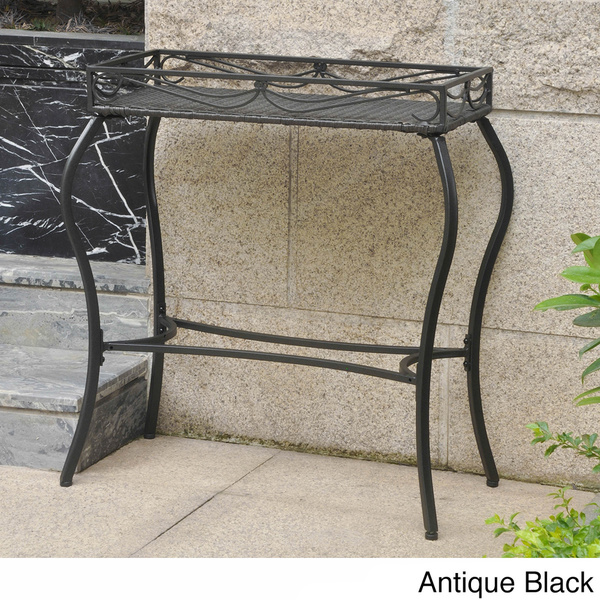 Valencia Resin Wicker/Steel Rectangular Plant Table