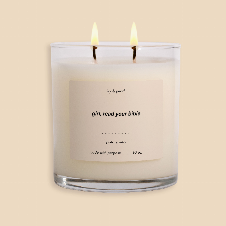 Girl Read Your Bible Candle