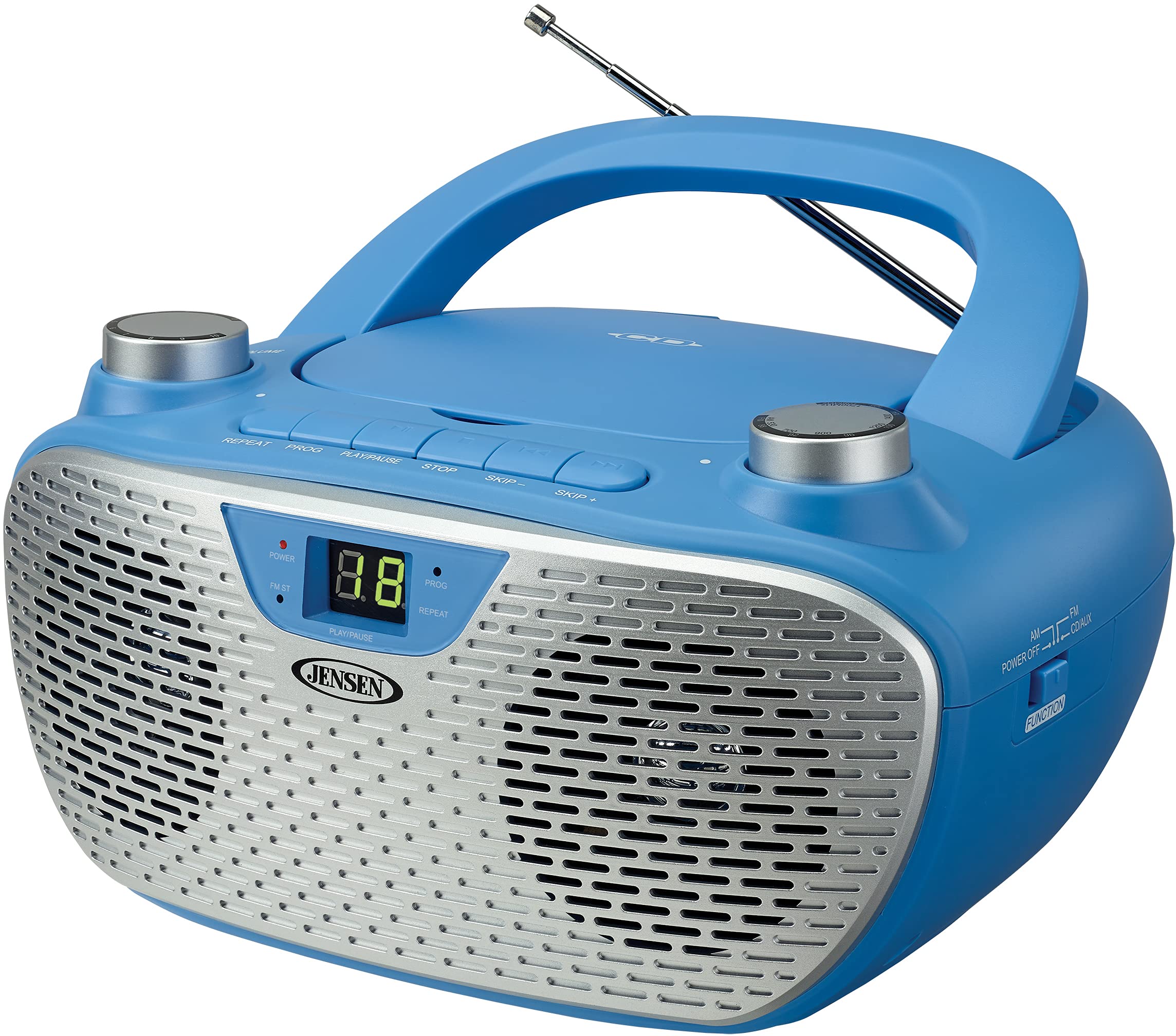 JENSEN CD-485BL BLUE COMPACT BOOMBOX WITH CD PLAYER