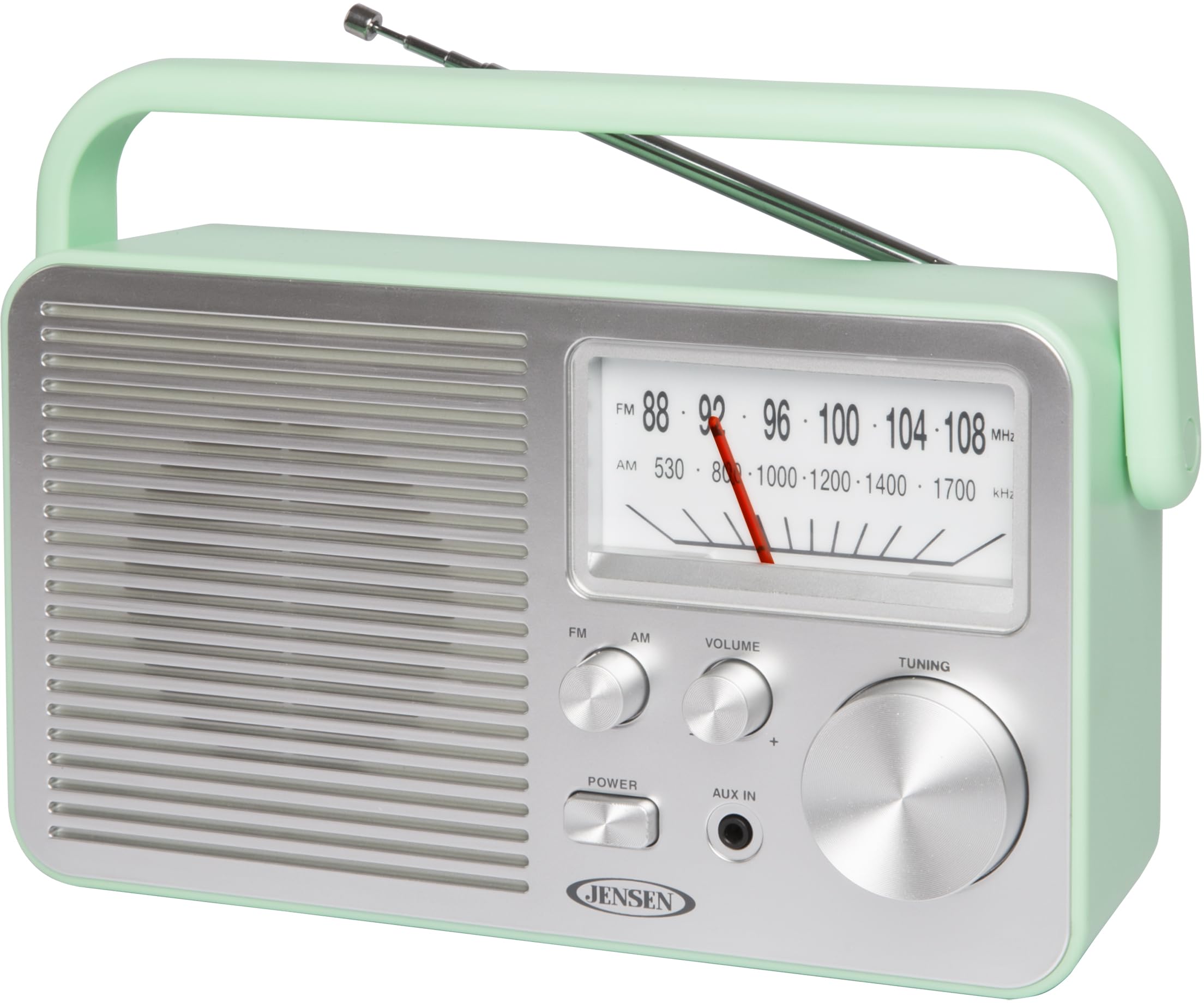 JENSEN MR-750GR GREEN PORTABLE AM/FM RADIO