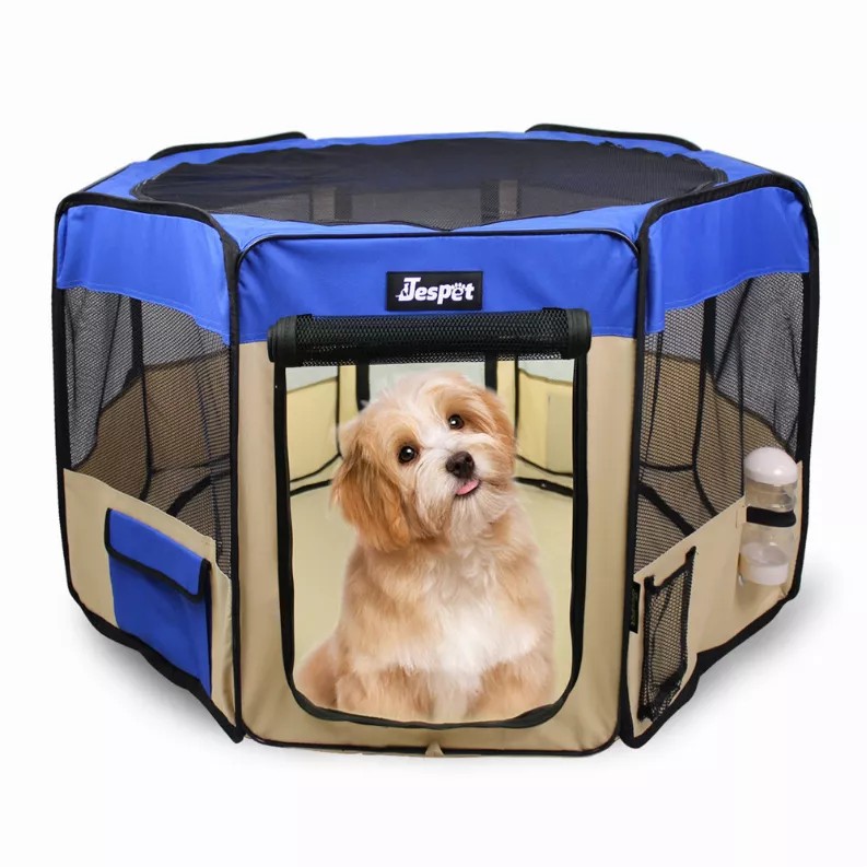 JESPET Pet Dog Playpens 36", 45" & 61" Portable Soft Dog Exercise Pen Kennel with Carry Bag for Puppy Cats Kittens Rabbits, Indo