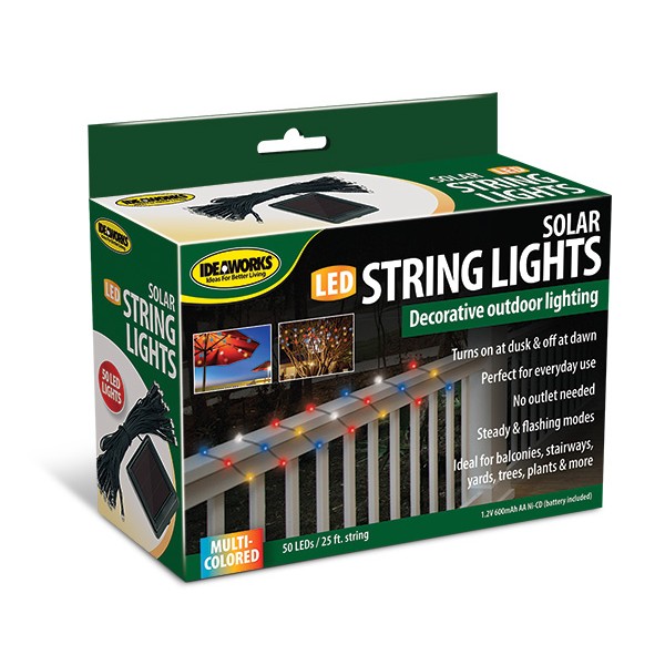Ideaworks JB7839MULTI Solar String Light Multi Color