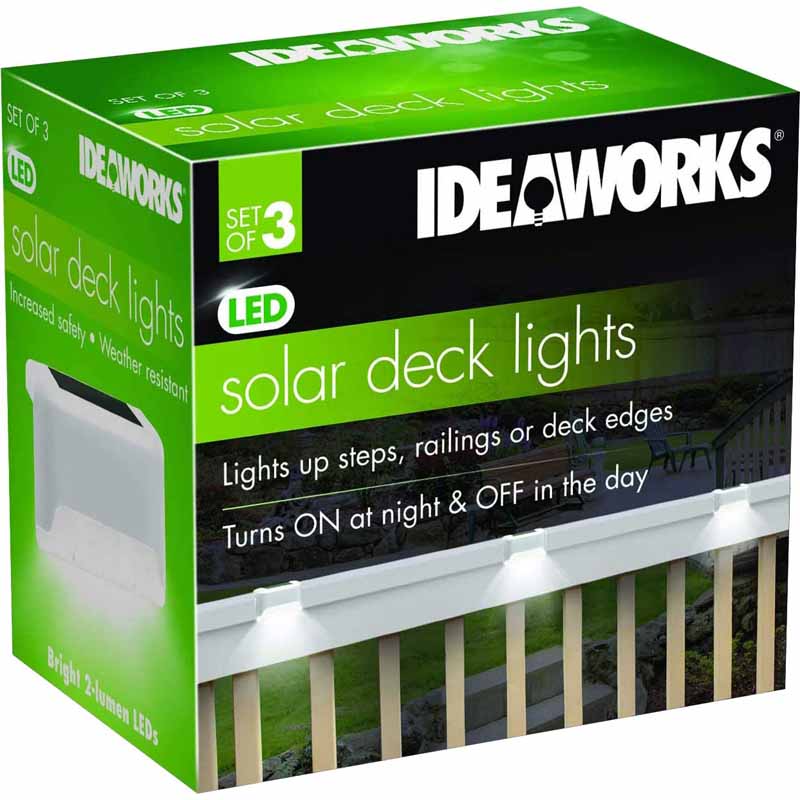 Ideaworks JB7816WHI S/3 Solar Deck Lights