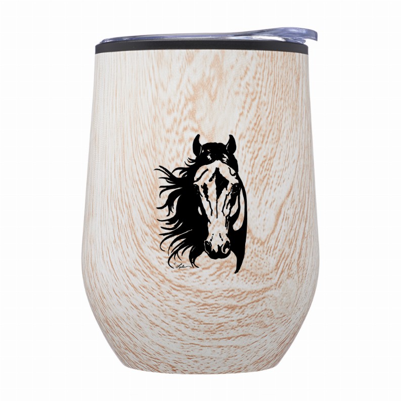 AWST Int'l Stainless Steel Wine Tumbler with "Lila" Horse Head