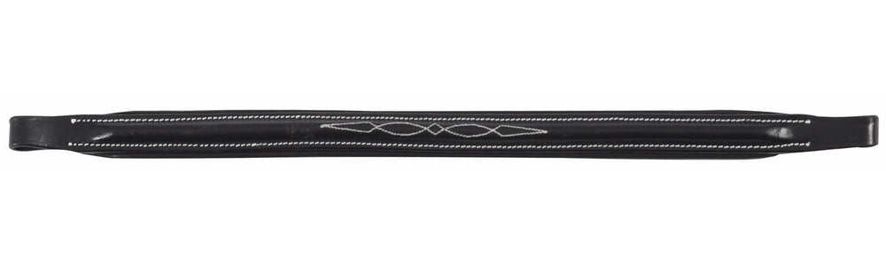 Henri de Rivel Pro Raised Fancy Stitched Replacement Browband for Traditional Style Bridles - Horse Black