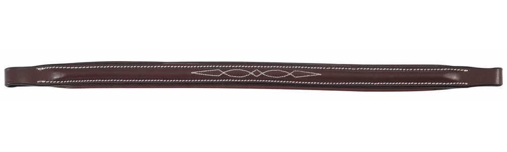 Henri de Rivel Pro Raised Fancy Stitched Replacement Browband for Traditional Style Bridles - Cob Australian Nut