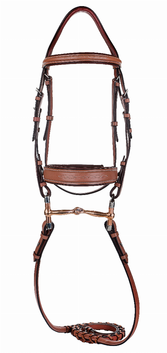 Laureate by Henri de Rivel Fancy Stitched Bridle with Wide Caveson and Laced Reins