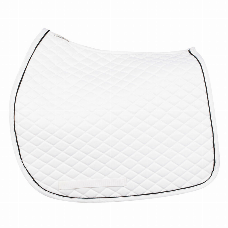 TuffRider Basic All Purpose Saddle Pad with Trim and Piping White/White/Black