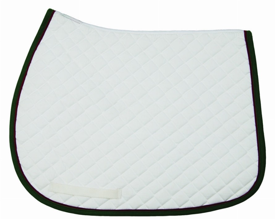 TuffRider Basic All Purpose Saddle Pad with Trim and Piping Hunter/Navy/White