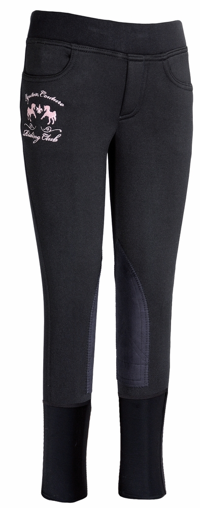 Equine Couture Children's Riding Club Pull-On Winter Breeches 6 Black