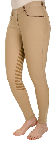 Equine Couture Ladies Nora Extended Knee Patch Breeches  24  Safari 
