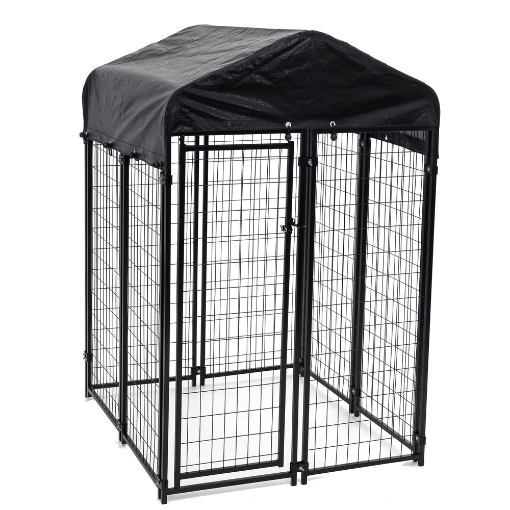 Lucky Dog 6'H x 4'W x 4'L Uptown Welded Wire Kennel w/Cover and Frame