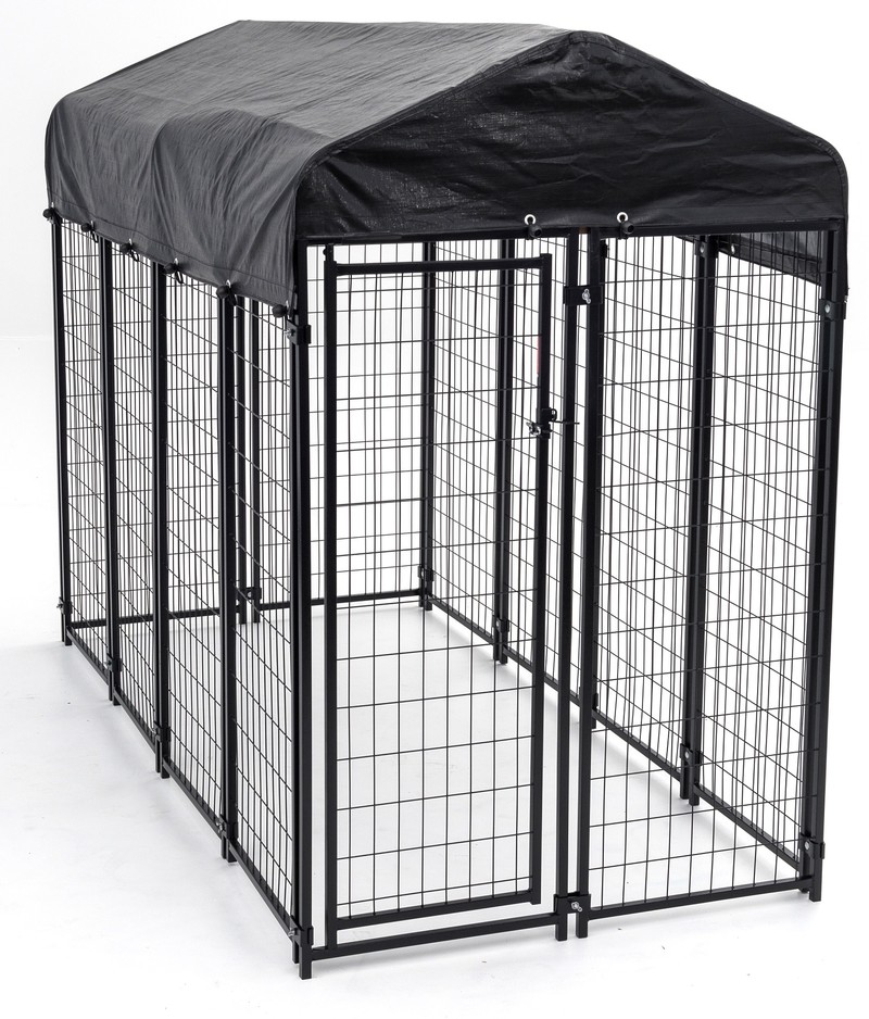 Lucky Dog 6'H x 4'W x 8'L Uptown Welded Wire Kennel w/Cover and Frame