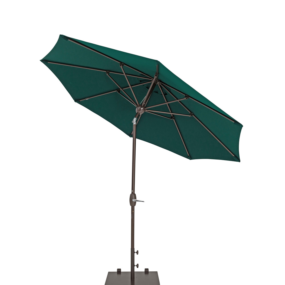 TrueShade Plus 9' Market Umbrella with Auto Tilt and Crank Forest Green