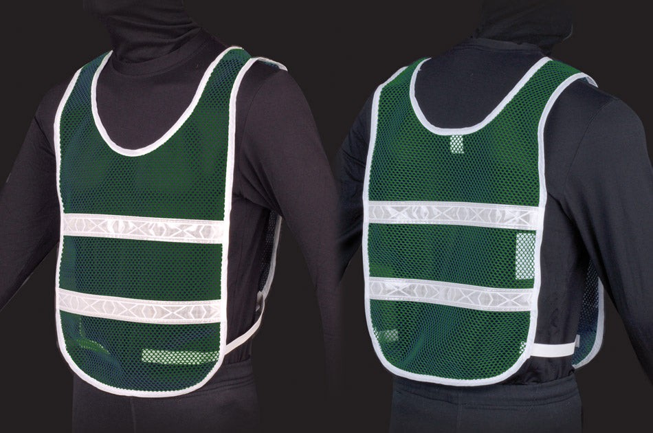 Reflective Standard Safety Vest - L Green/White