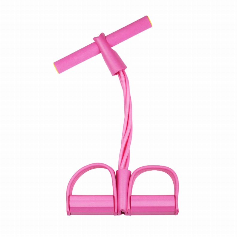Pedal Resistance Band for Training Arms, Abs, Waist and Yoga Stretching - Pink