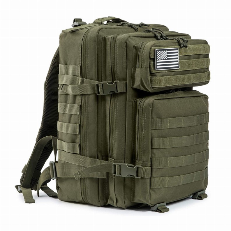Tactical Military 45L Molle Rucksack Backpack - Army Green