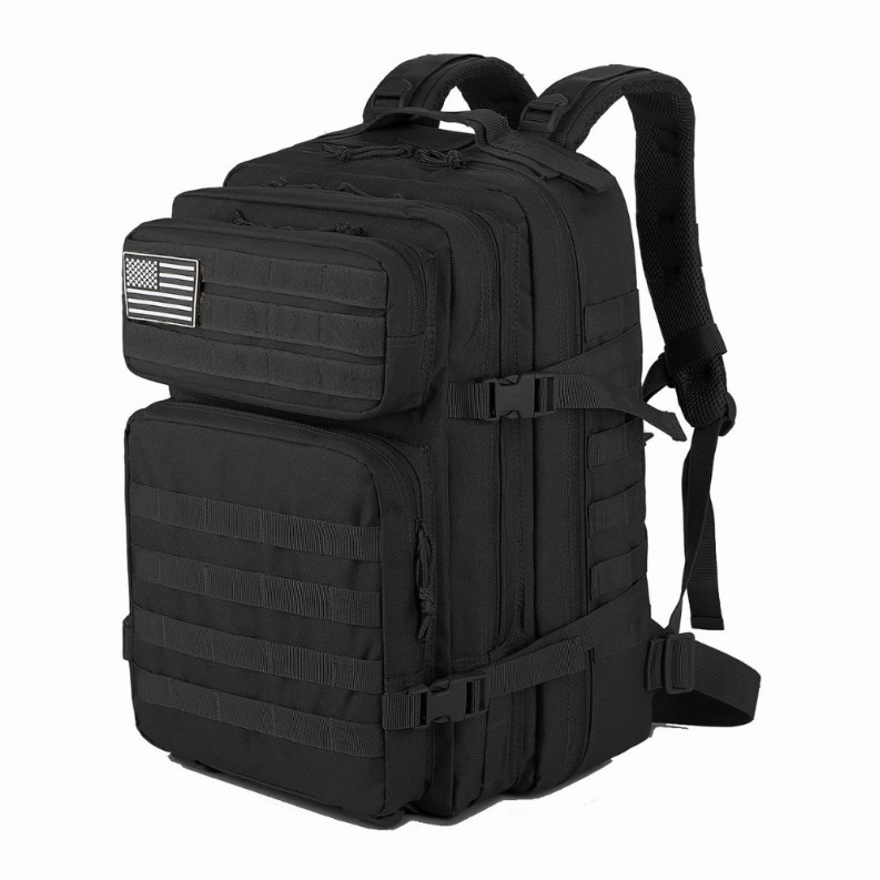 Tactical Military 45L Molle Rucksack Backpack - Black