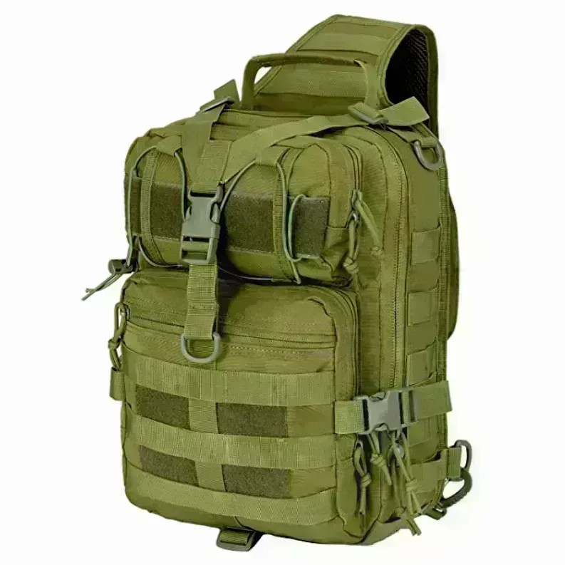 Tactical Military Medium Sling Range Bag - Army Green