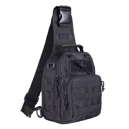 Tactical Military Sling Shoulder Bag - Black