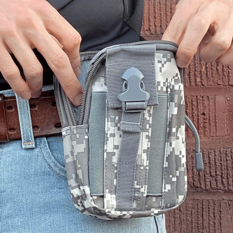 Tactical MOLLE Military Pouch Waist Bag for Hiking and Outdoor Activities - ACU Camouflage