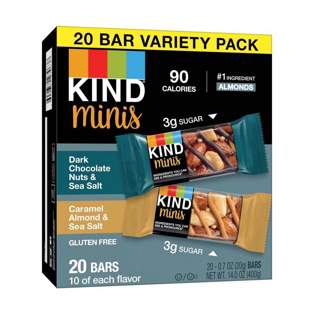KIND Minis Nuts & Sea Salt Nut Bars Variety - Cholesterol-free, Gluten-free, Low Glycemic, Trans Fat Free, Low Sugar, Low Sodium