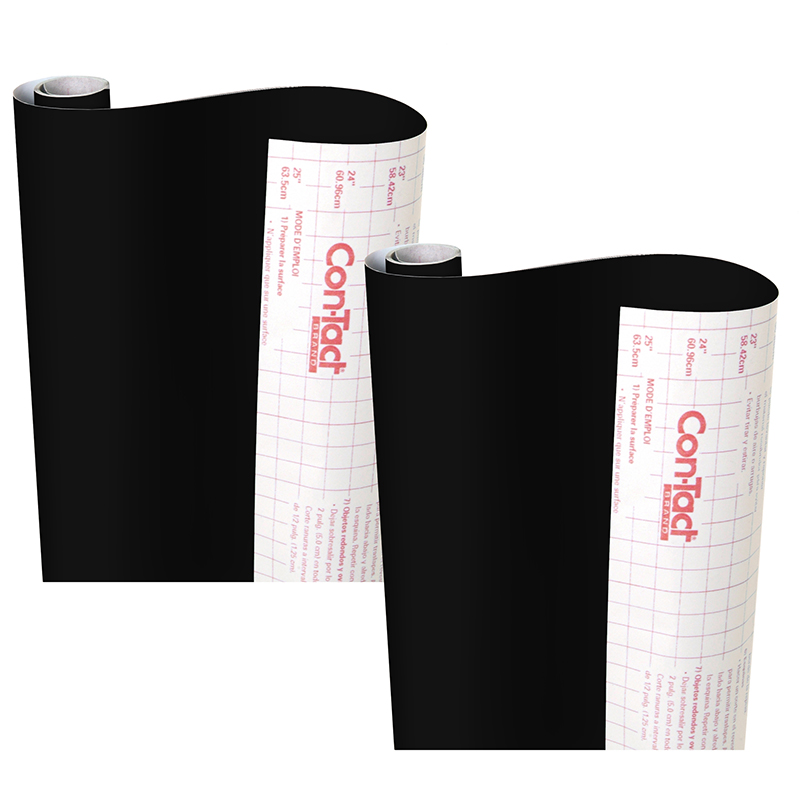 Creative Covering Adhesive Covering, Black, 18" x 16 ft, Pack of 2