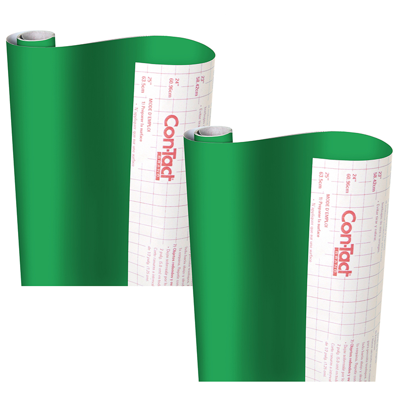 Creative Covering Adhesive Covering, Green, 18" x 16 ft, 2 Rolls