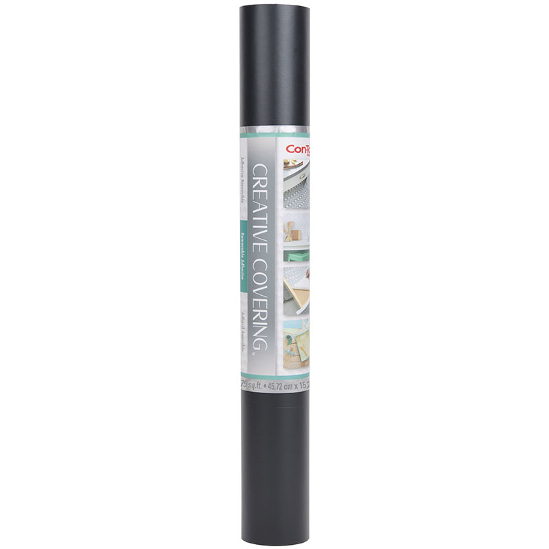 Creative Covering Adhesive Covering, Black, 18" x 50 ft