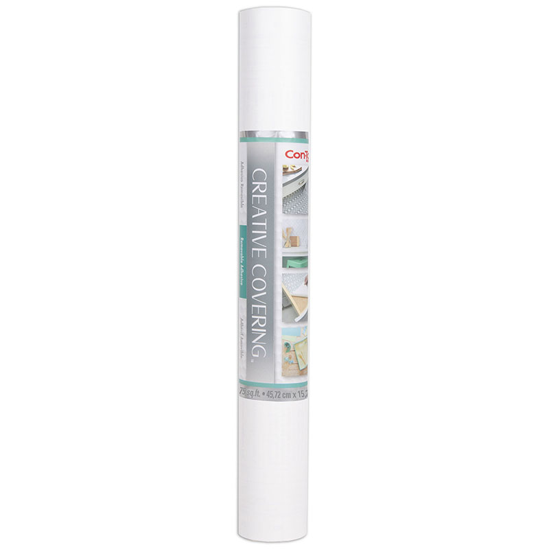 Creative Covering Adhesive Covering, White, 18" x 50 ft