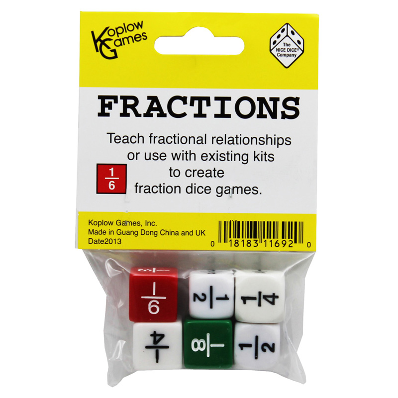 Fraction Dice Set, Pack of 6