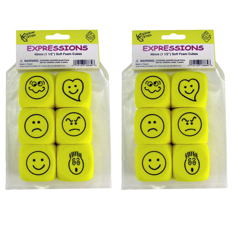 Foam Expressions Dice, 6 Per Pack, 2 Packs