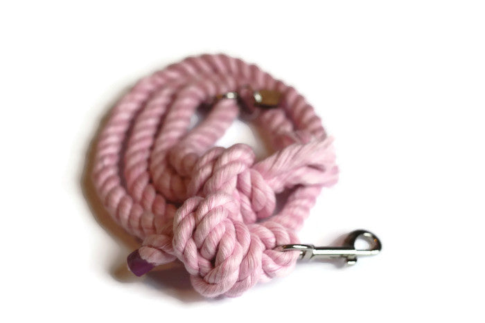 Knotted Rope Dog Leash - 6 ft Light Pink