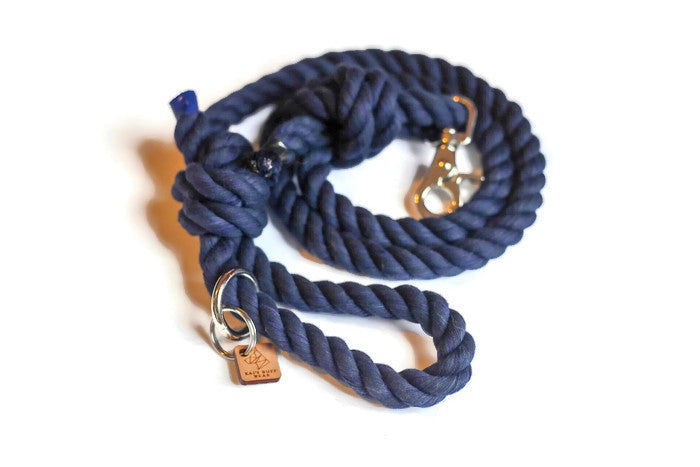 Knotted Rope Dog Leash - 4 ft Navy