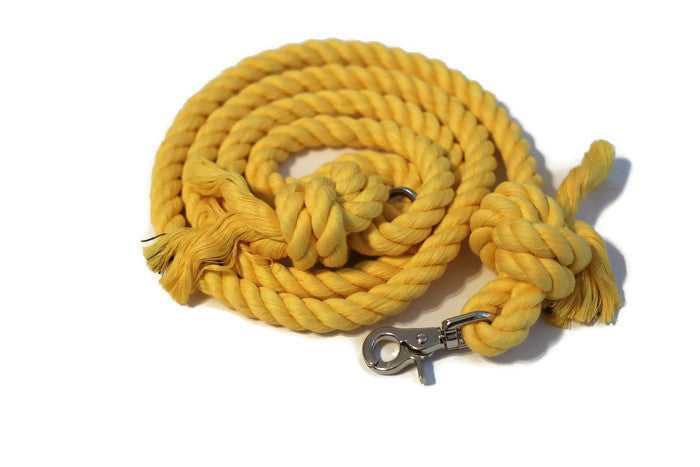 Knotted Rope Dog Leash - 4 ft Yellow