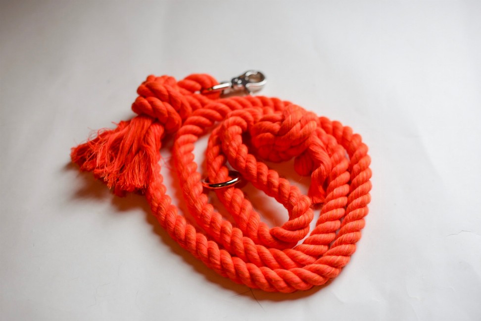 Knotted Rope Dog Leash - 6 ft Orange